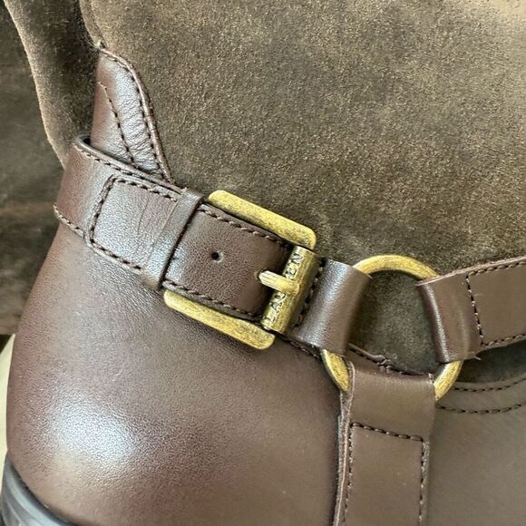 Ralph Lauren McLeod Brown Leather Suede Riding Style Boot With Bridle Size 10B - Picture 6 of 9
